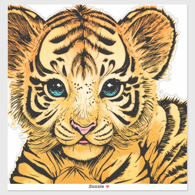 KLEIN TIGER AUFKLEBER (Blatt)