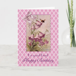 Klein Violette Glockenblume Campanula Freund Gebur Karte