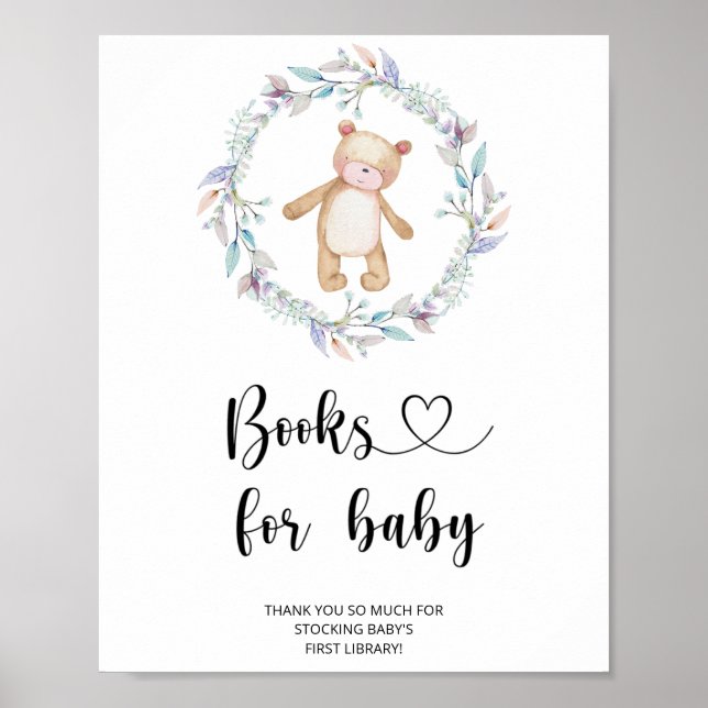 Kleinbär in Wasserfarbe, Bücher für das Baby Poster (Vorne)