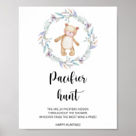 Kleinbärenjagd Schnuller Babydusche Poster