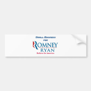 Kleinbetrieb für Romney Ryan Autoaufkleber