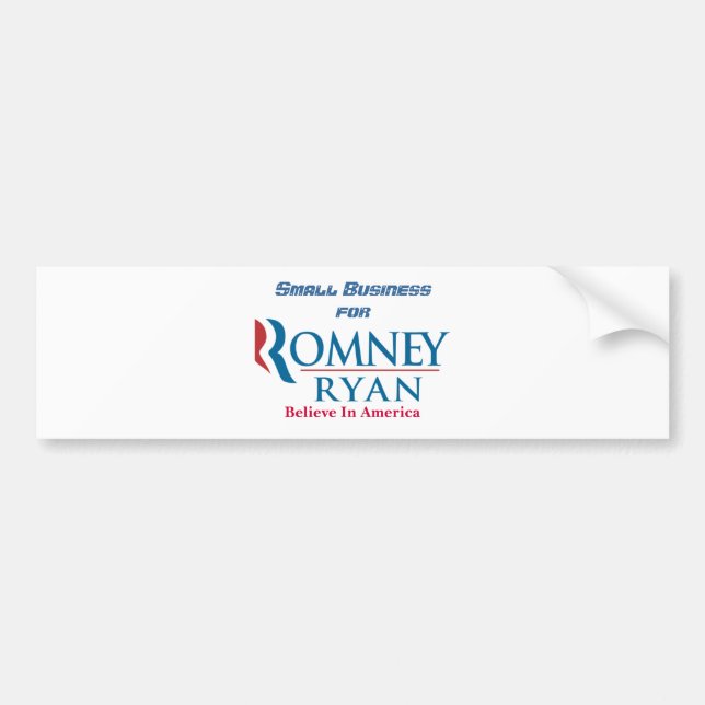 Kleinbetrieb für Romney Ryan Autoaufkleber (Vorne)