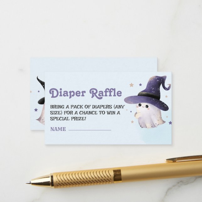 Kleinboo Baby Duschkabine Windeln Raffle Ticket Begleitkarte (Vorderseite/Rückseite Beispiel)