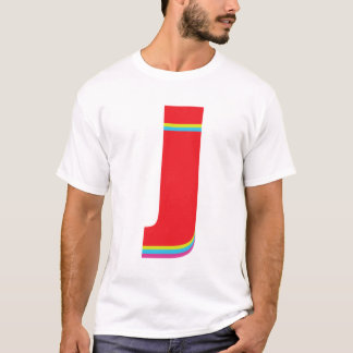 Kleinbuchstabe J Monogram Offset Rainbow T-Shirt
