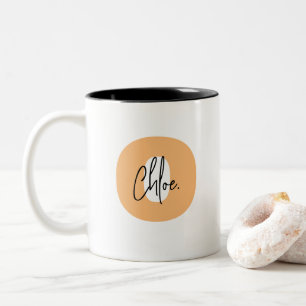 Kleinbuchstabe Orange Anfangsbuchstabe Skriptname Zweifarbige Tasse