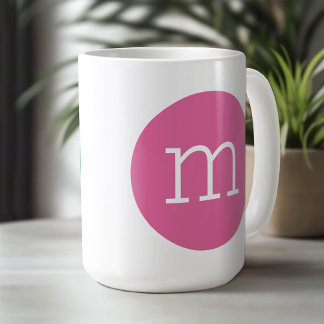 Kleinbuchstaben-Monogramm mit Kreis - Pink und Tür Kaffeetasse