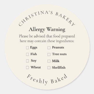 Kleincharge-Allergie-Warnschild Runder Aufkleber