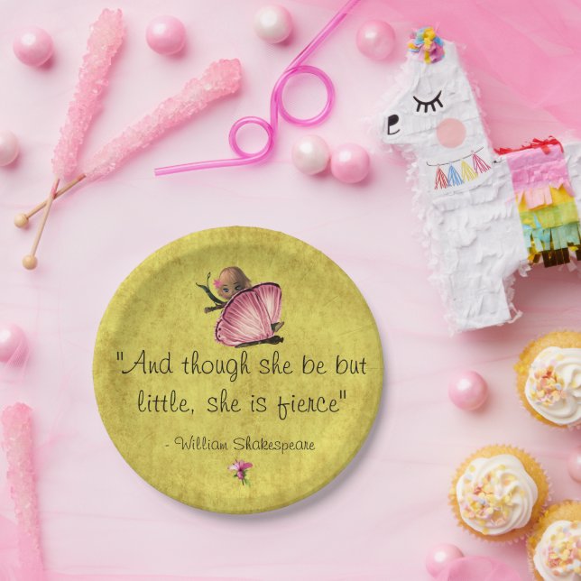 Kleine, aber erste Zitate Fairy Butterfly Papierpl Pappteller (Party)