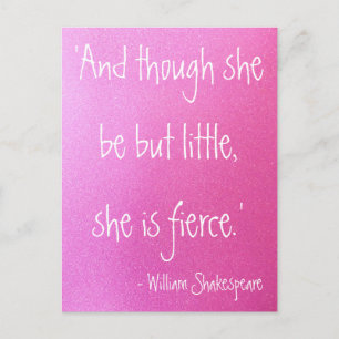 Kleine, aber fierce Shakespeare Zitat Postkarte