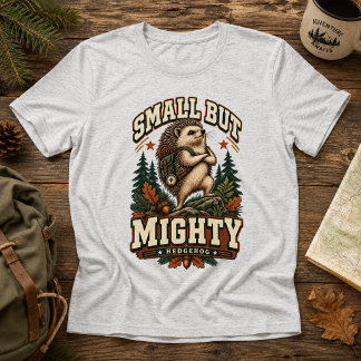 Kleine aber mächtige Retro-Abenteuer-Igel-Camping Tri-Blend Shirt