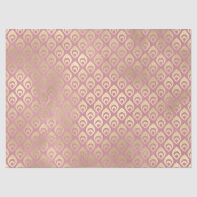 Kleine, Abstrakte Tropfen in rosa Decoupage Seidenpapier (Vorderseite)