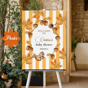 Kleine Acorn Herbstplatten Baby Dusche Empfang Poster