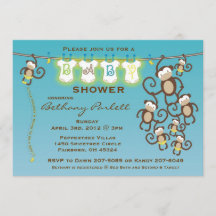 Kleine Affe-Baby-Duschen-Einladung