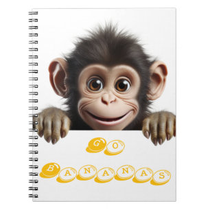 Kleine Affen gehen Bananen Notizblock