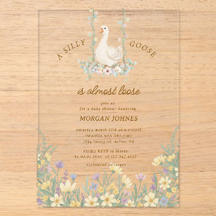 Kleine alberne Gans-Baby-Party Acryleinladungen