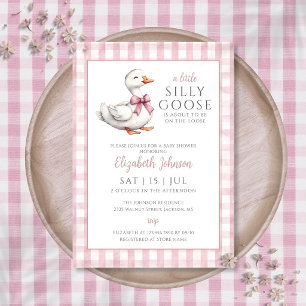 Kleine alberne Gans Pink Girl Baby Shower  Einladung