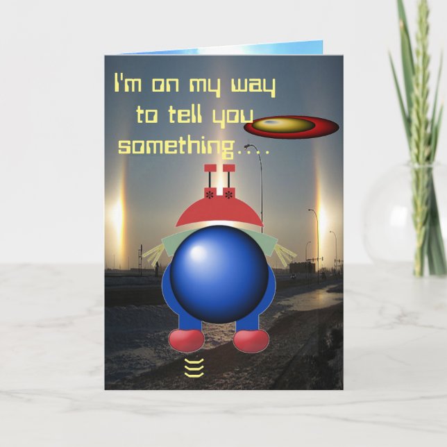 Kleine Alien zum Geburtstag Karte (Vorderseite)