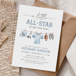 Kleine All Star Football Baby Dusche Einladung