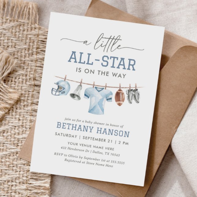 Kleine All Star Football Baby Dusche Einladung (Von Creator hochgeladen)