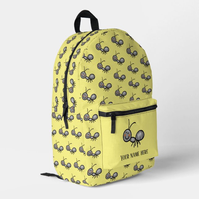kleine Ameise (Name) Bedruckter Rucksack (Rückseitige Ecke links)