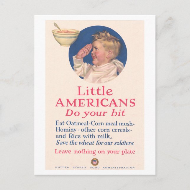 Kleine Amerikaner: WI-Poster des Clean Plate Club Postkarte (Vorderseite)