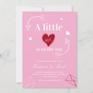 Kleine Amor ist auf dem Weg Doodles Babyparty  Einladung