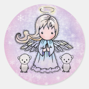 Kleine Angel- und Polarbärenaufkleber Runder Aufkleber
