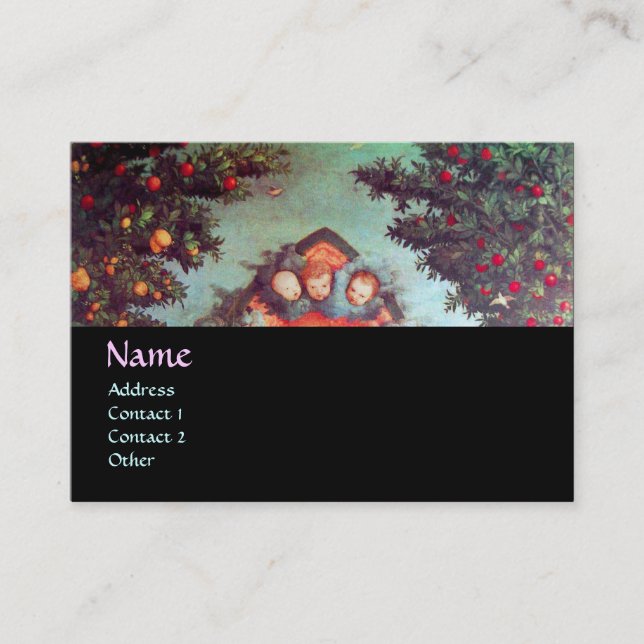 KLEINE ANGELS MONOGRAM Antik Blau Rot Schwarz Visitenkarte (Vorderseite)