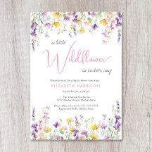 Kleine Aquarell-Wildblumen-Baby-Party für Mädchen