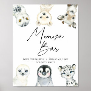 Kleine arktische Babydusche Mimosa Bar Sign Poster