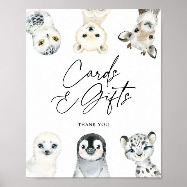 Kleine arktische Babyduschkarten und Geschenkschil Poster (Vorne)