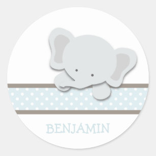 Kleine Aufkleber des Elefant-{Blau - Gewohnheit}  