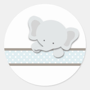 Kleine Aufkleber des Elefant-{blaues}  
