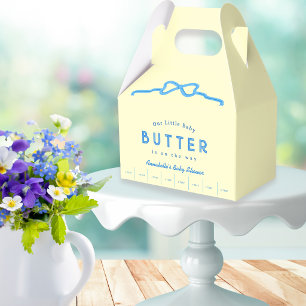 Kleine Baby-Butter Blaue Schleife Baby-Party Geschenkschachtel