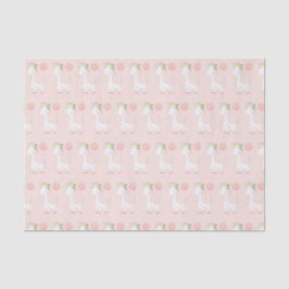 Kleine Baby Giraffe mit rosafarbenem Blumenmuster Seidenpapier