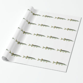 Kleine Baby muskie vektorkunst-Fischfarm Geschenkpapier