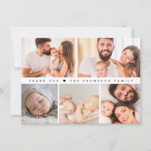 Kleine Babydusche FotoCollage Einfach Dankeskarte