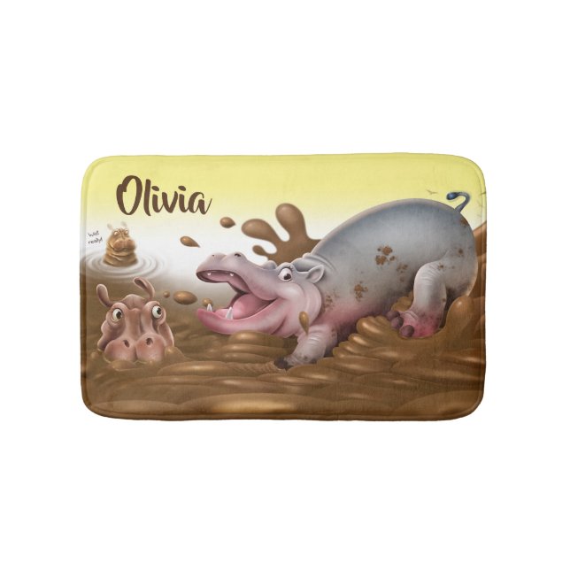 Kleine Badematte Muddy Hippos (Vorderseite)