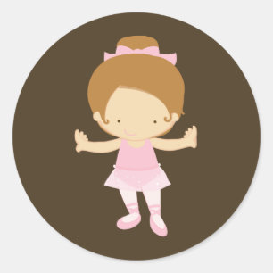 Kleine Ballerina-Aufkleber Runder Aufkleber