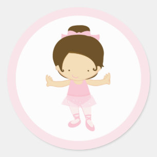 Kleine Ballerina-Aufkleber Runder Aufkleber