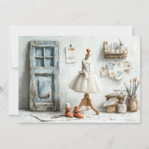 Kleine Ballerina – Französisches Atelier Geburtsta Einladung