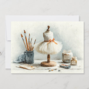 Kleine Ballerina – Französisches Studio Geburtstag Einladung