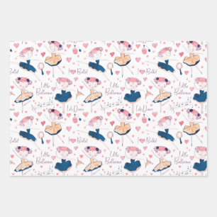 Kleine Ballerina in Weiß Geschenkpapier Set