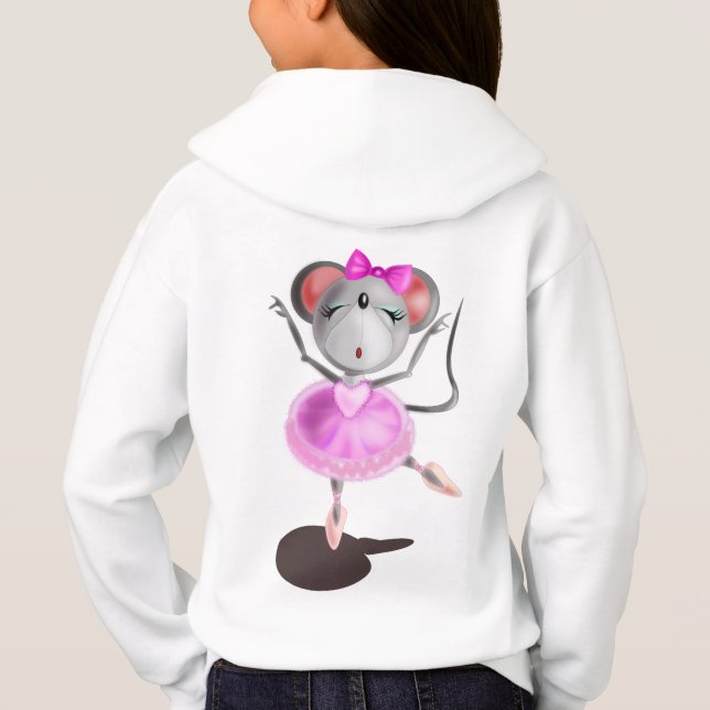 Kleine Ballerina Maus - Malerei - Spaß Hoodie (Rückseite)