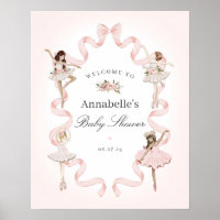 Kleine Ballerina Pink Babydusche Begrüßungszeichen