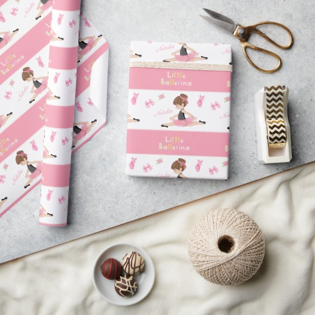 Kleine Ballerina Pink Ballettmädchen Geburtstag Geschenkpapier (Kunsthandwerk)