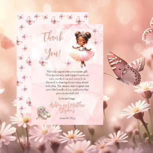 Kleine Ballerina Pink Girl Babydusche Dankeskarte