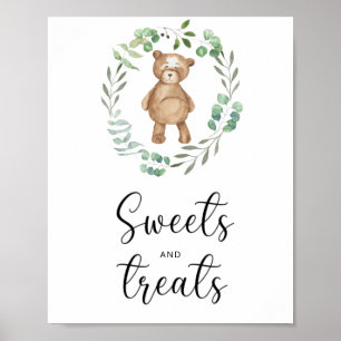 Kleine Bären Süßigkeiten und Leckereien Baby Showe Poster