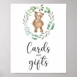 Kleine Bärenkarten und Geschenke Babydusche Poster