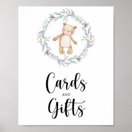 Kleine Bärenkarten und Geschenke Babydusche Poster